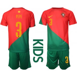 Portugal Pepe #3 Domaci Dres za Dječji SP 2022 Kratak Rukavima (+ kratke hlače)